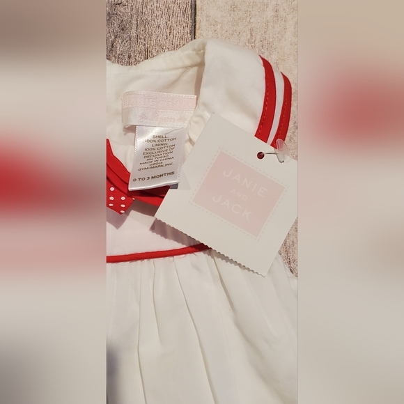 Janie & Jack Watermelon Love Ruffle Collar Ribbon Dress Baby Girls 0-3M NWT - Picture 6 of 7